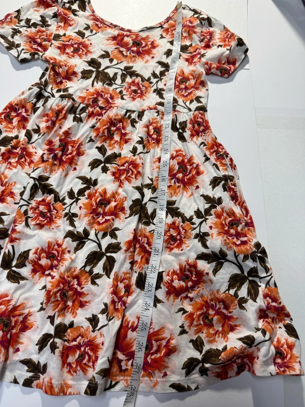 Old Navy Girls 100% cotton dress peony print size 10-12